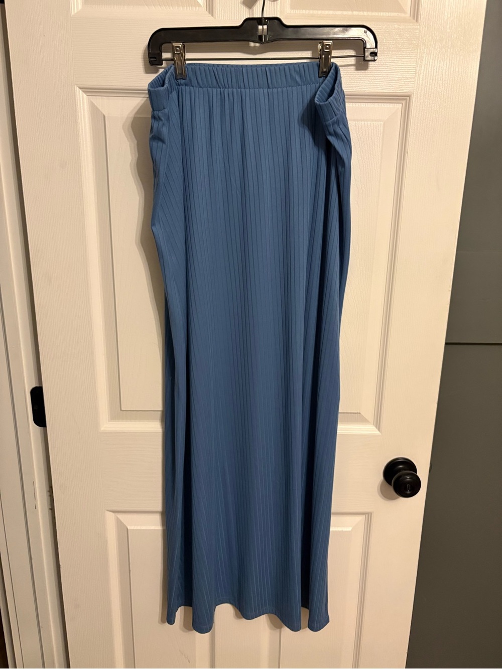 LuLaRoe Ribbed Sky Blue Midi Skirt